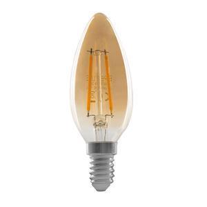 Ampoule LED à filament bougie - Couleur ambrée - 12 x 3.5 x 15 cm - Cuivre