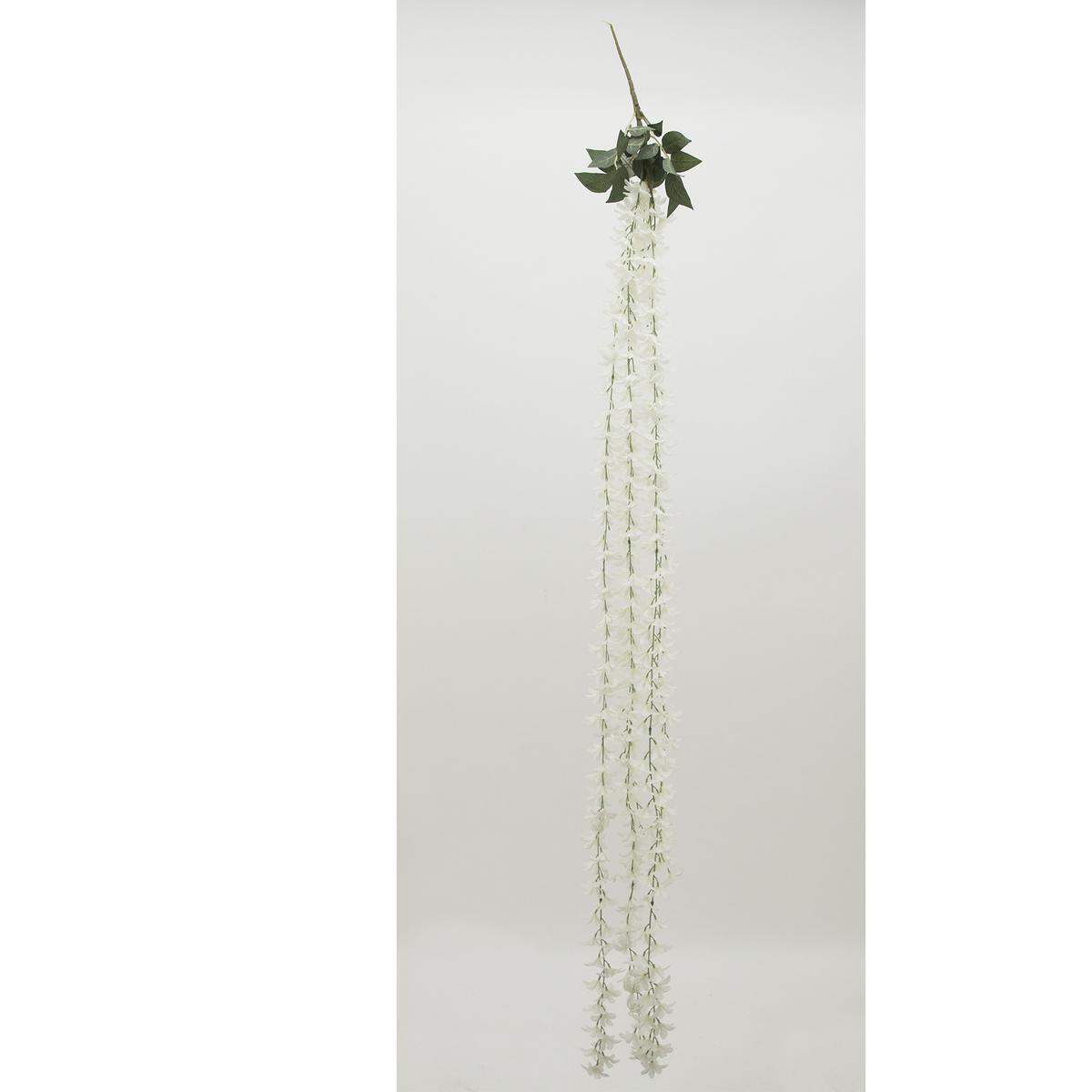 Chute de 5 branches de fleurs - H 165 cm - Blanc