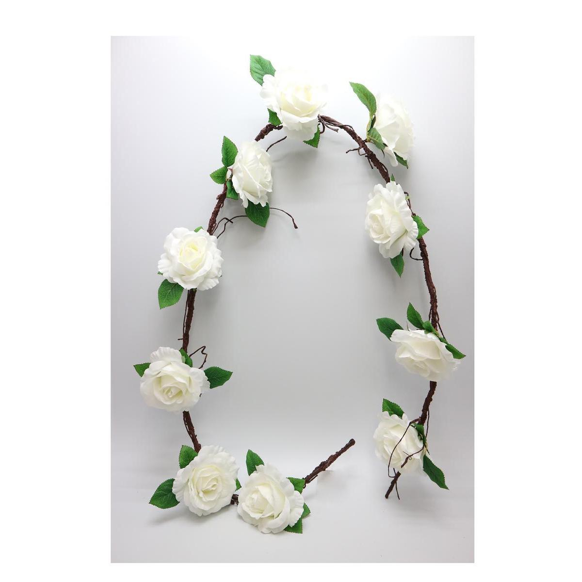 Guirlande Roses - H 180 cm - Blanc