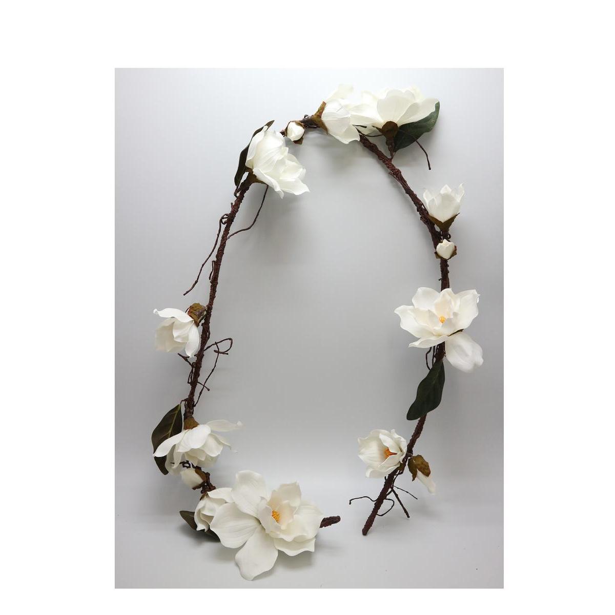 Guirlande de Magnolias - H 180 cm - Blanc