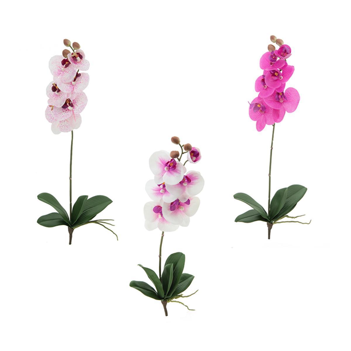 Tige Orchidées toucher naturel - H 60 cm - Rose