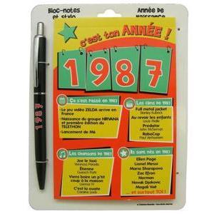 Bloc-note + stylo année 1987