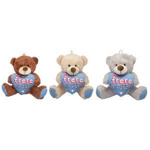 Peluche ours coeur jean frere