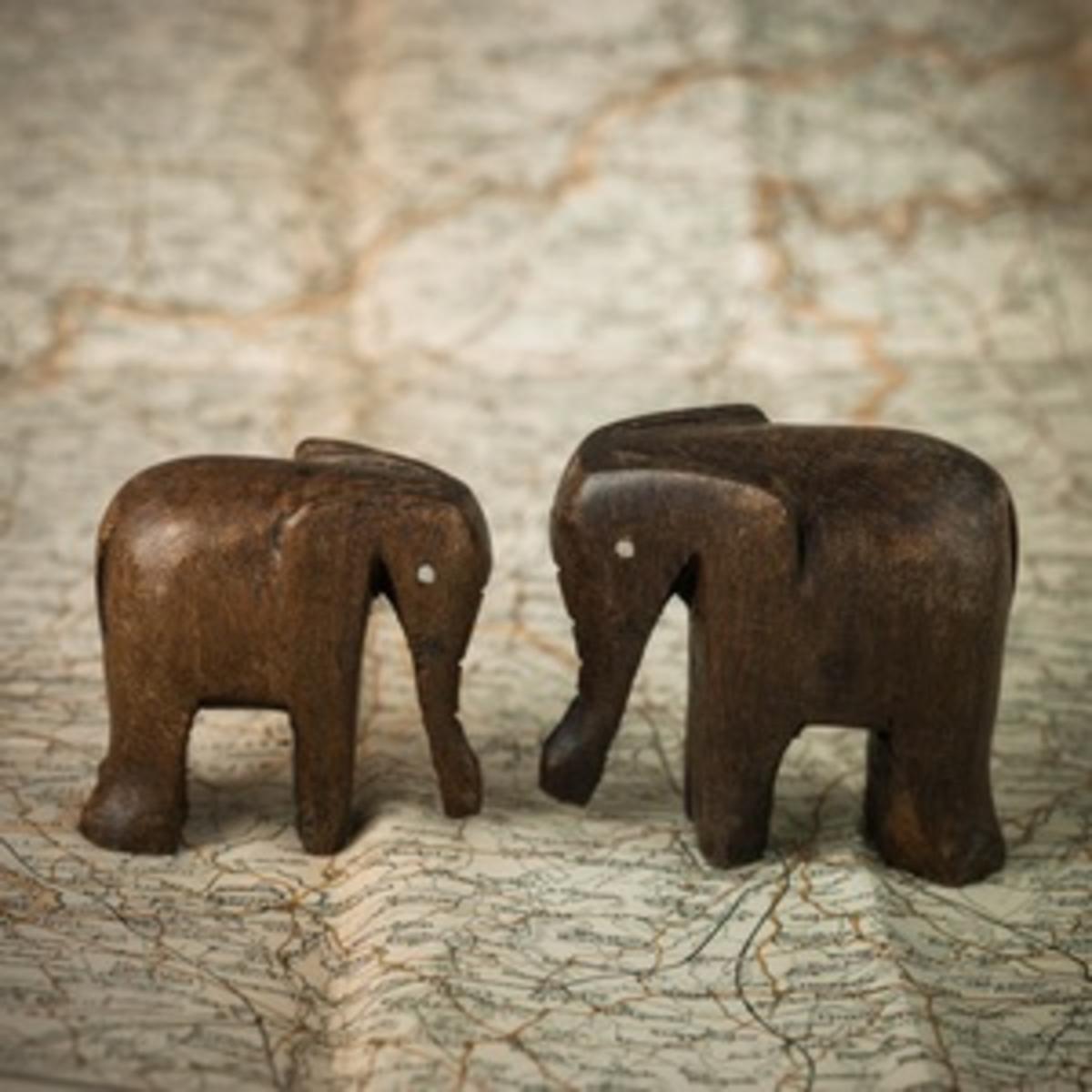 Serviettes imprimées 33 x 33 cm x 20 pièces wooden elephants