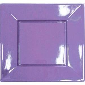 Assiette plastique carrée amethyste 23 x 23 cm x 8 pièces