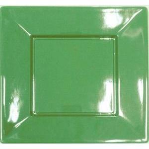 Assiette plastique carrée vert granny 18 x 18 cm x 8 pièces