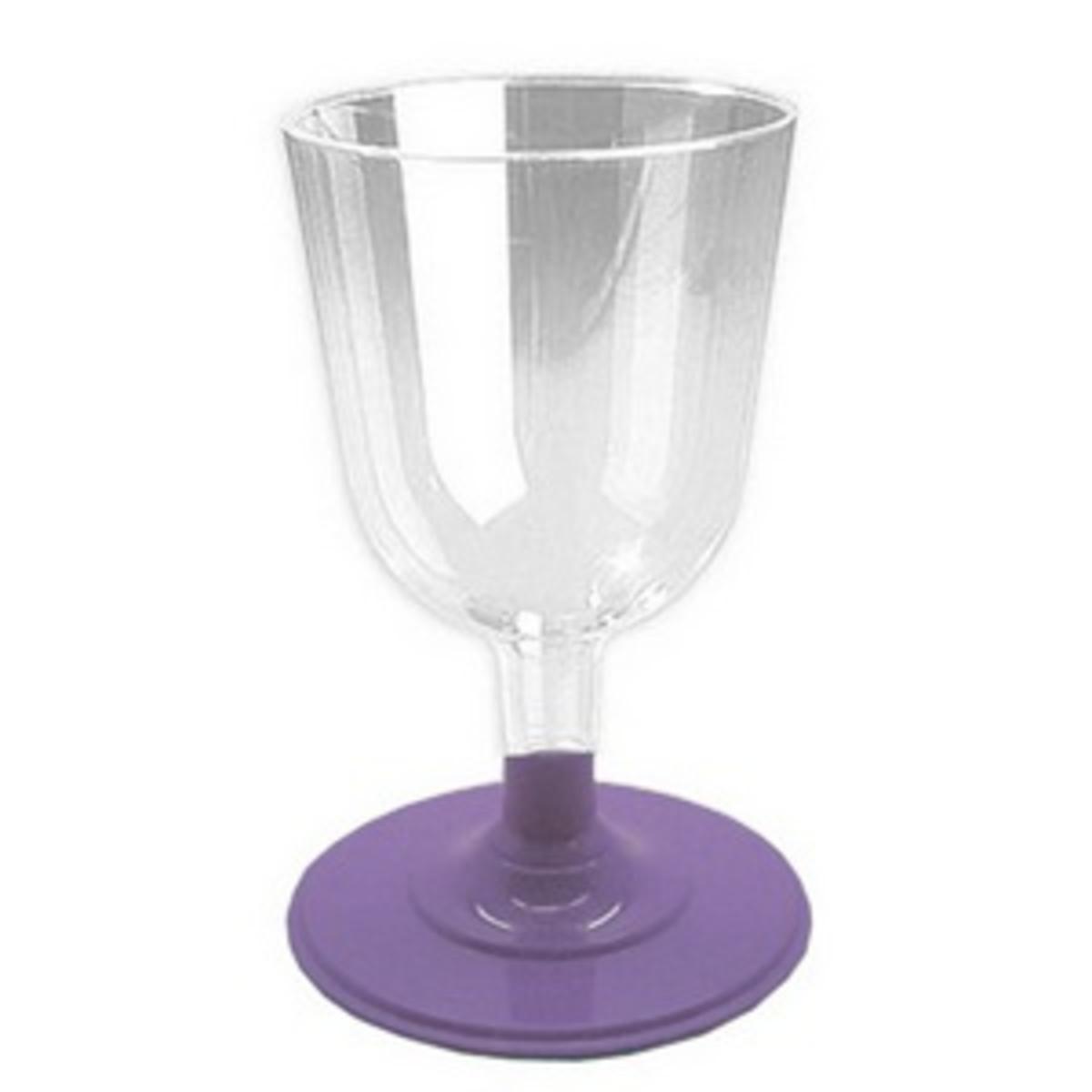 Verres à vin socle amethyste plastique transparent 15 cl x 8 pièces