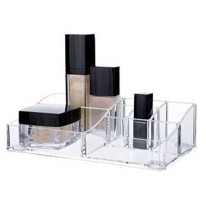 Organiseur-présentoir à maquillage 8 compartiments - 22.3 x H 6 x 12.7 cm - Transparent - COMPACTOR