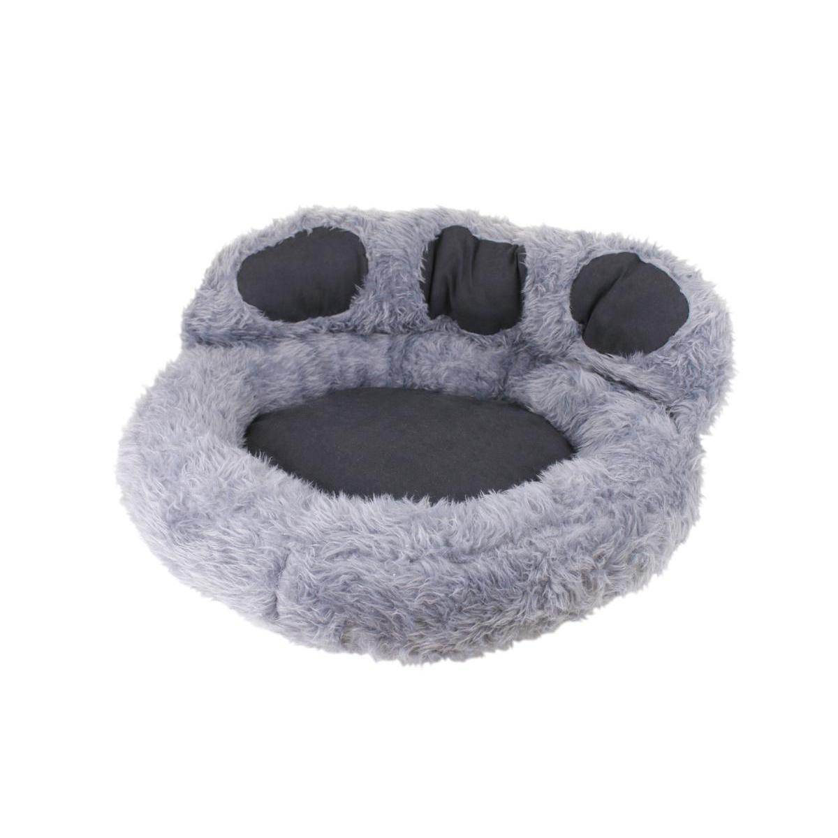 Coussin patte de chien effet peluche - 80 x 25 cm - Gris