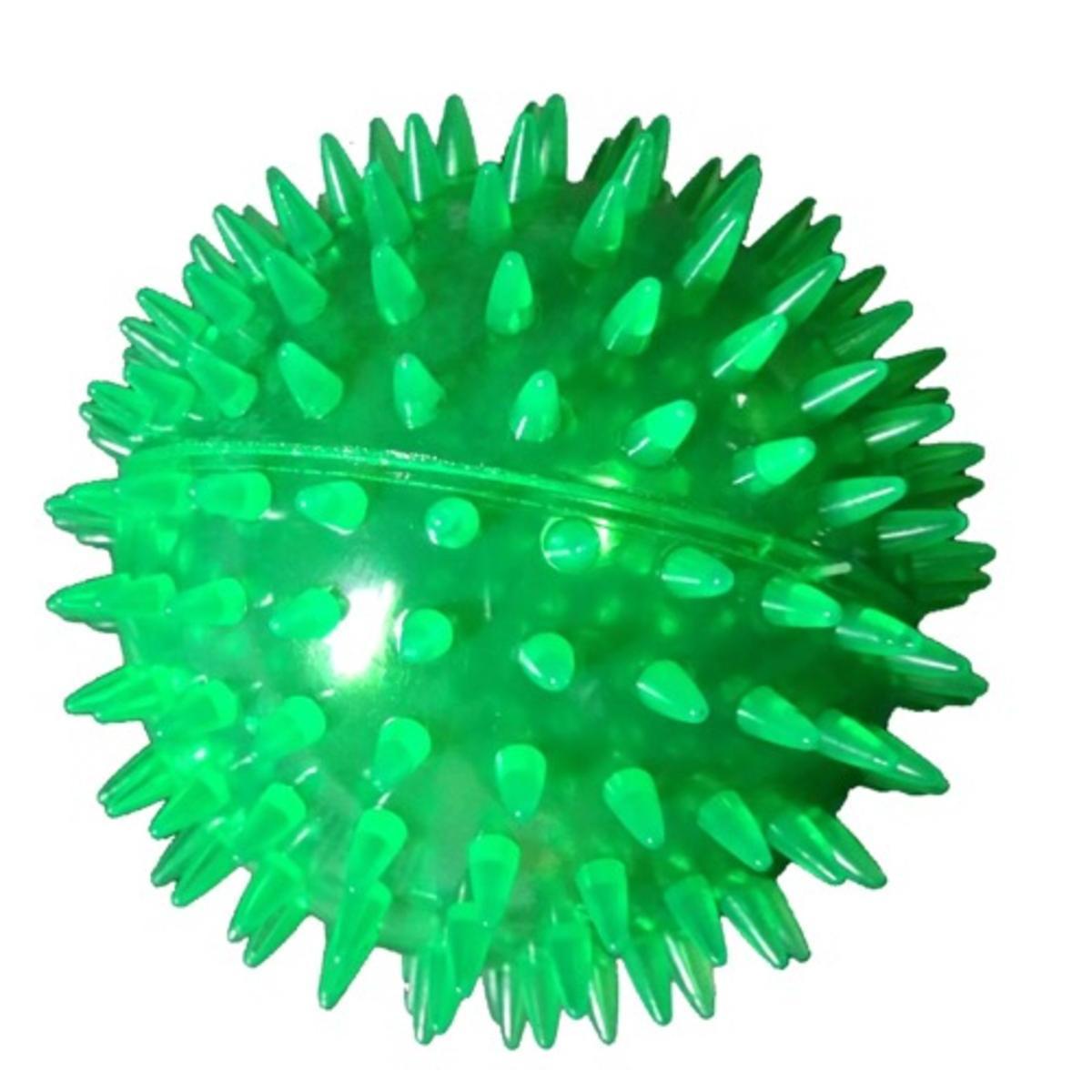 Balle caoutchouc sonore à picots - 12 cm - Vert