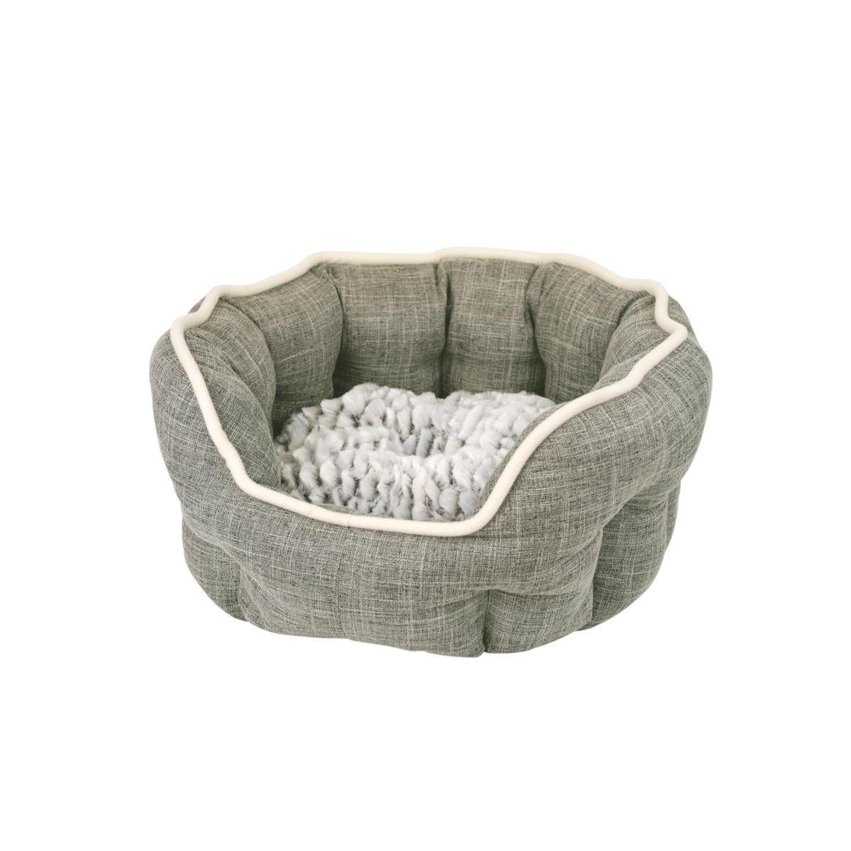 Panier style lin extra-doux - 45 x 40 x 21 cm - Gris