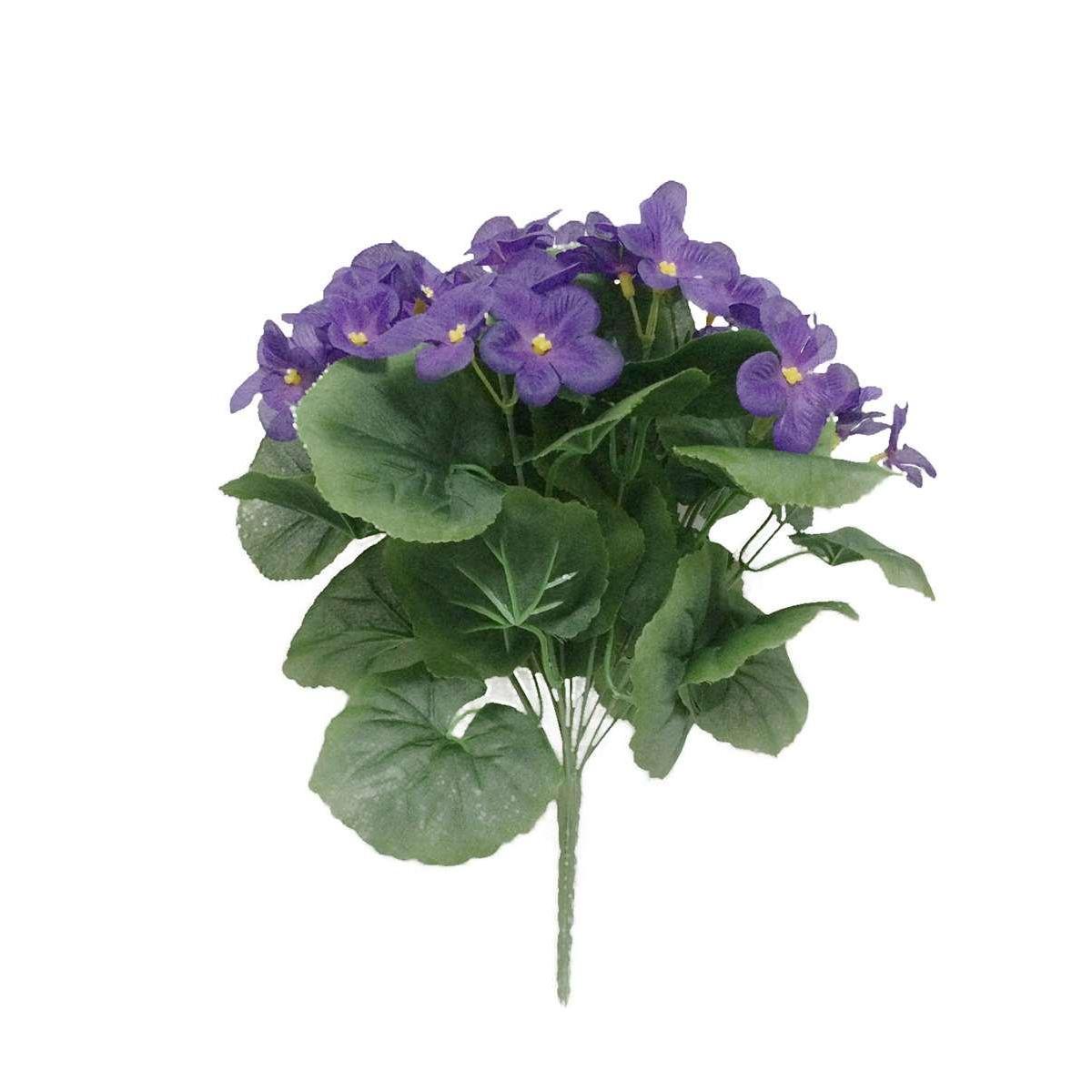Bouquet de violettes synthétiques - H 21 cm - Multicolore
