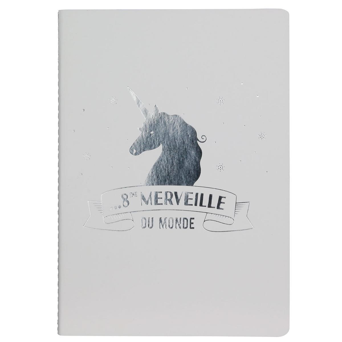 Carnet de notes Licorne - L 21 x l 15 cm - Différents modèles - Or, Argent - HOME DECO FACTORY