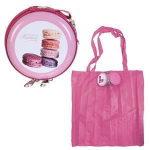 Sac shopping pliable Gourmandise - L 44.5 x H 66 x l 0.1 cm - Rose, violet, bleu, vert - ENTRE TEMPS