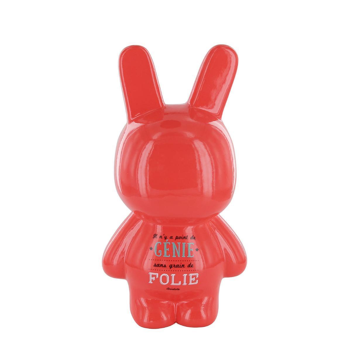 Tirelire lapin - Différents modèles - L 24 x H 12.8 x l 10 cm - Rouge - THE CONCEPT FACTORY