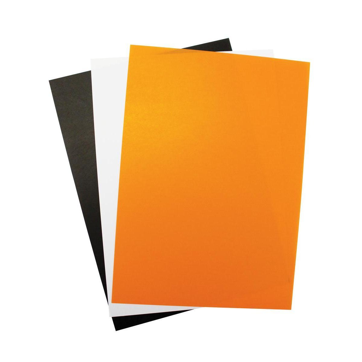 3 feuilles de plastique magique assorties spéciales décorations d'Halloween - L 33 x l 21.5 cm - Multicolore