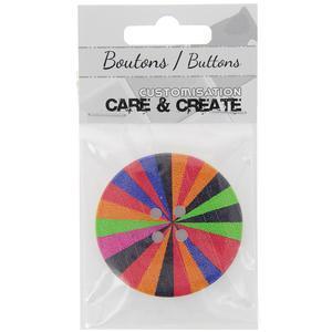 Carte 1 bouton bois ø 50 mm - Multicolore