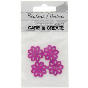 Carte 4 boutons rosace fuch ø 20 mm - Rose