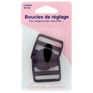 Boucles de reglage 32 mm x 2 pour sangle col.noir - Noir