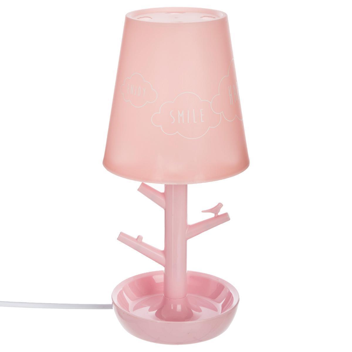 Lampe branches oiseaux - Rose