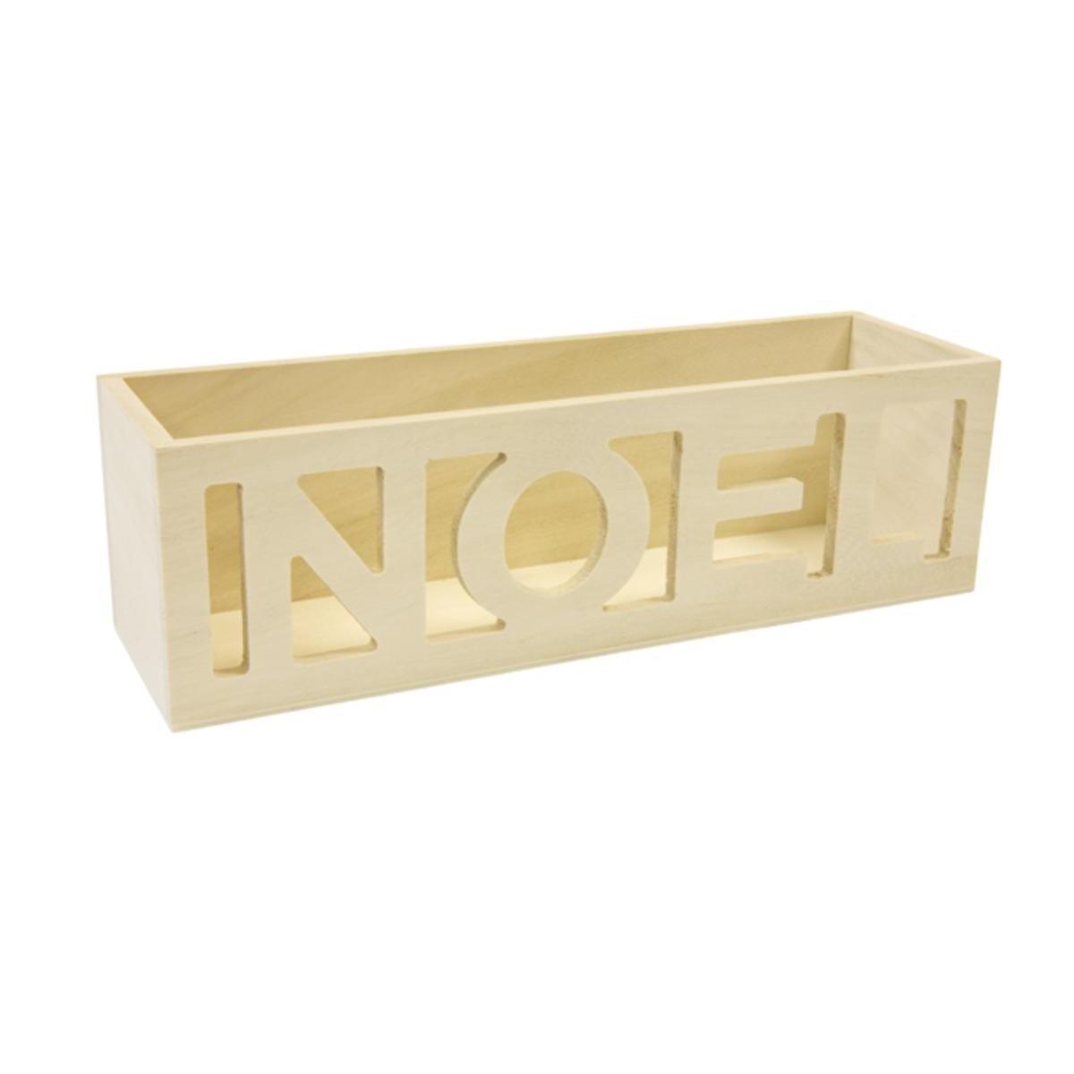 contenant bois gm noel - article de decoration