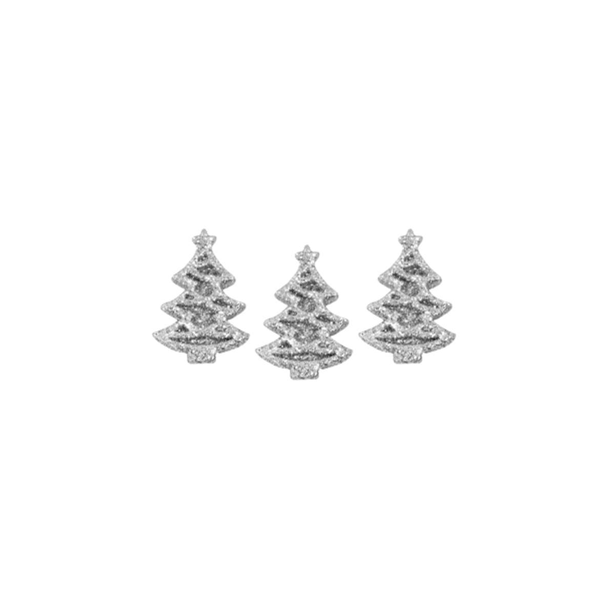 sapin resine pailletee + sticker (x 5) argent