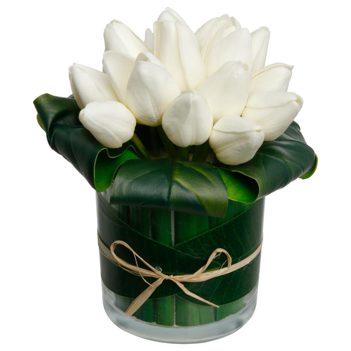 Composition florale vase - ø 10 x H 17 cm