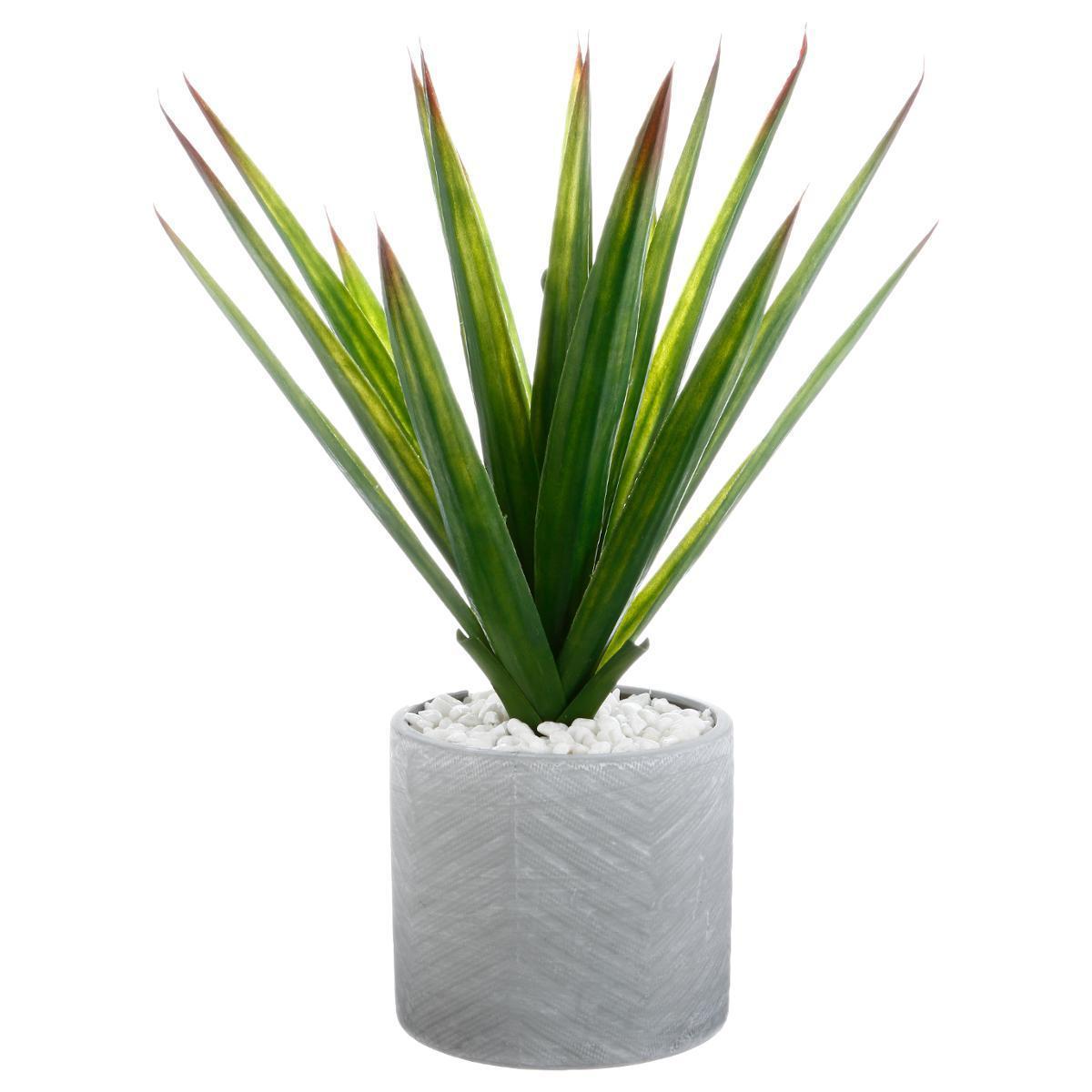 Aloe Vera artificielle en pot céramique - H 49 cm