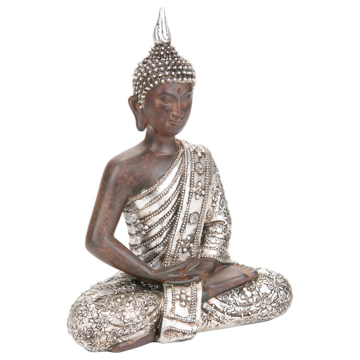 Bouddha - H 28 cm - Argent