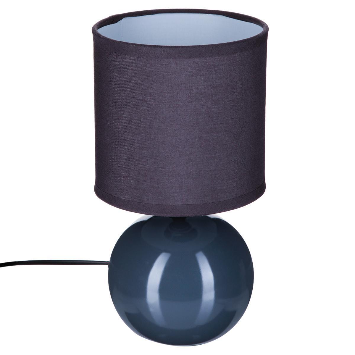 Lampe boule en céramique - H 25 cm - Gris