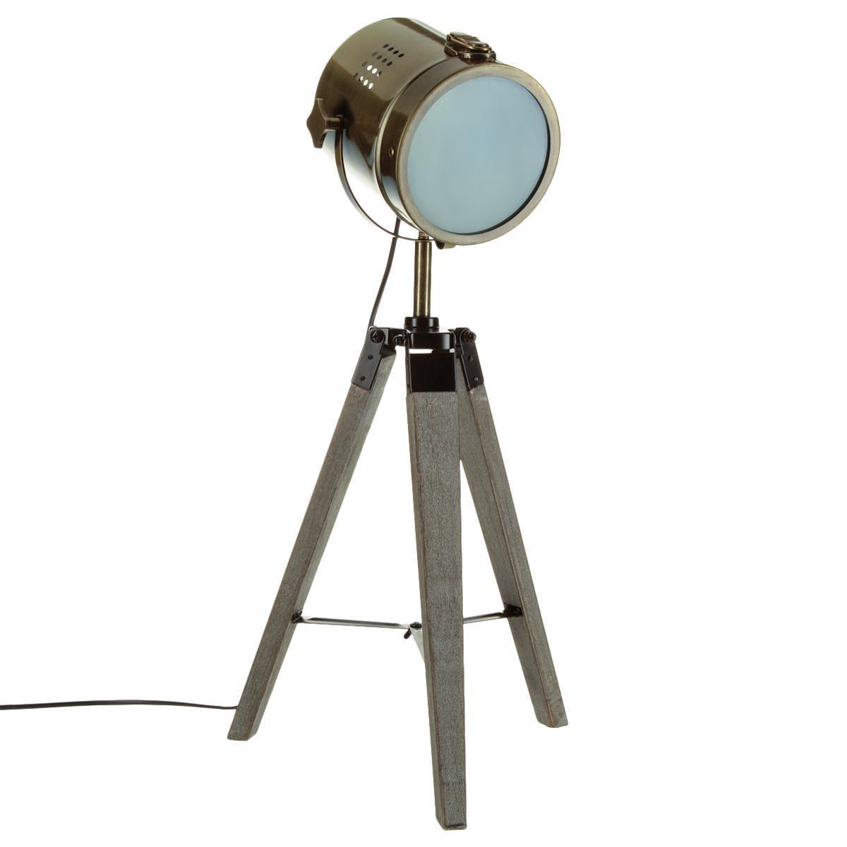 Lampe métal et bois Ebor - H 68 cm