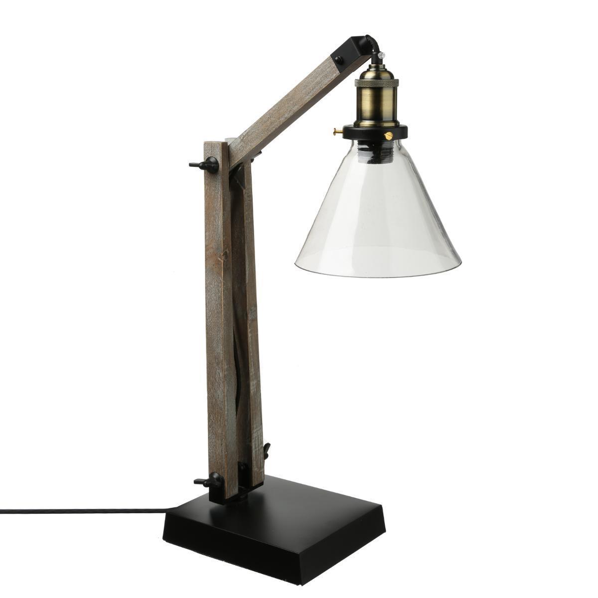 Lampe en bois et en métal Alak - H 59 cm