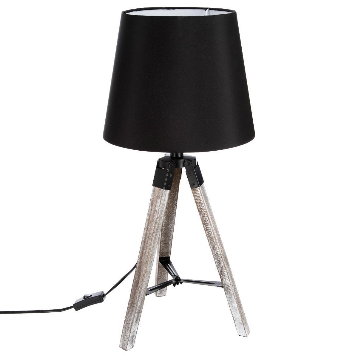 Lampe trépied Runo - H 58 cm - Noir