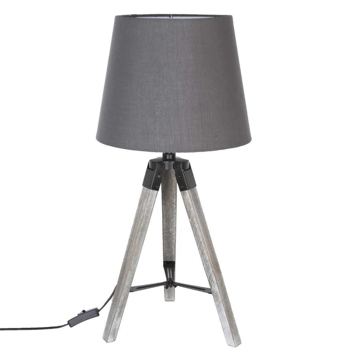 Lampe trépied Runo - H 58 cm - Gris