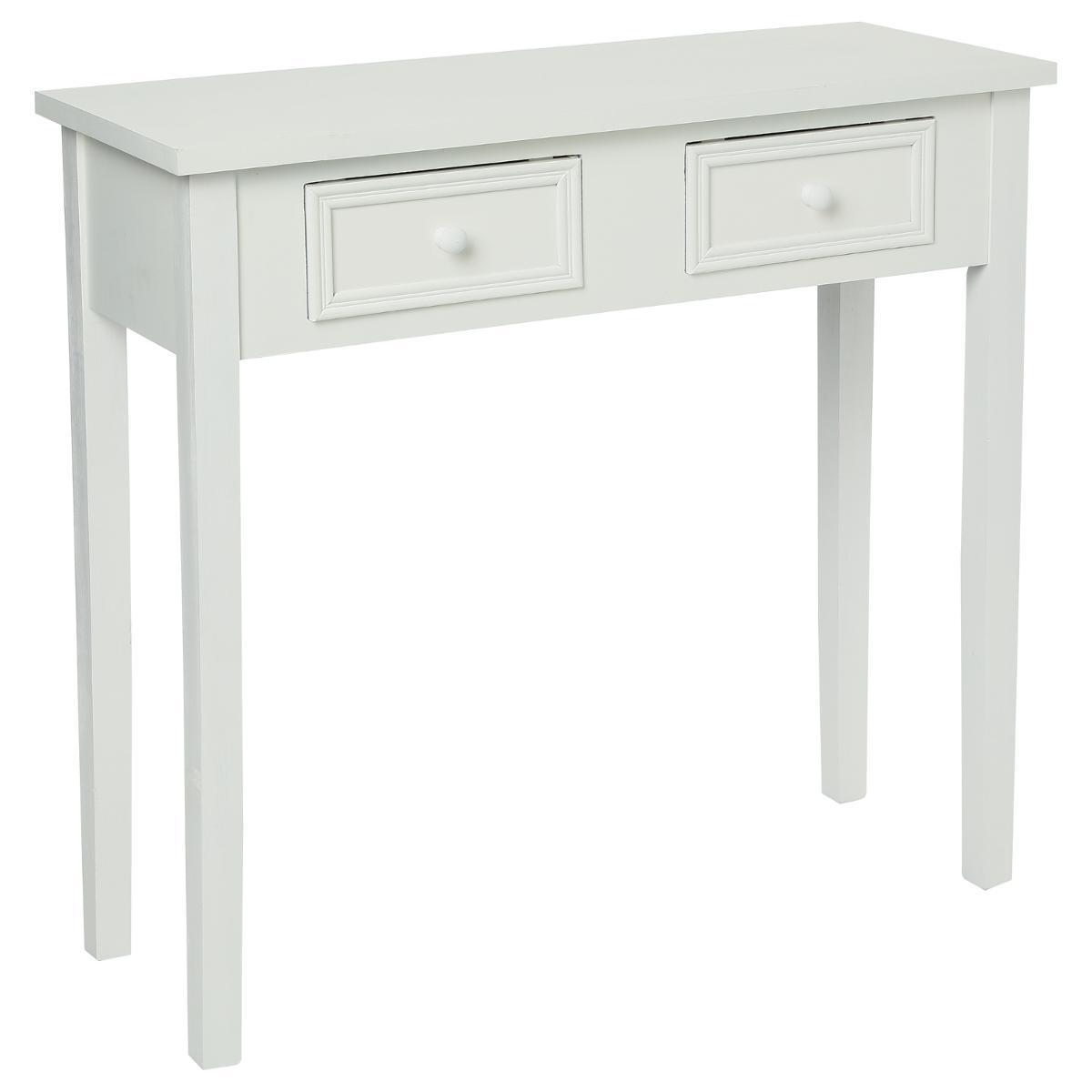 Console charme 2 tiroirs - Blanc