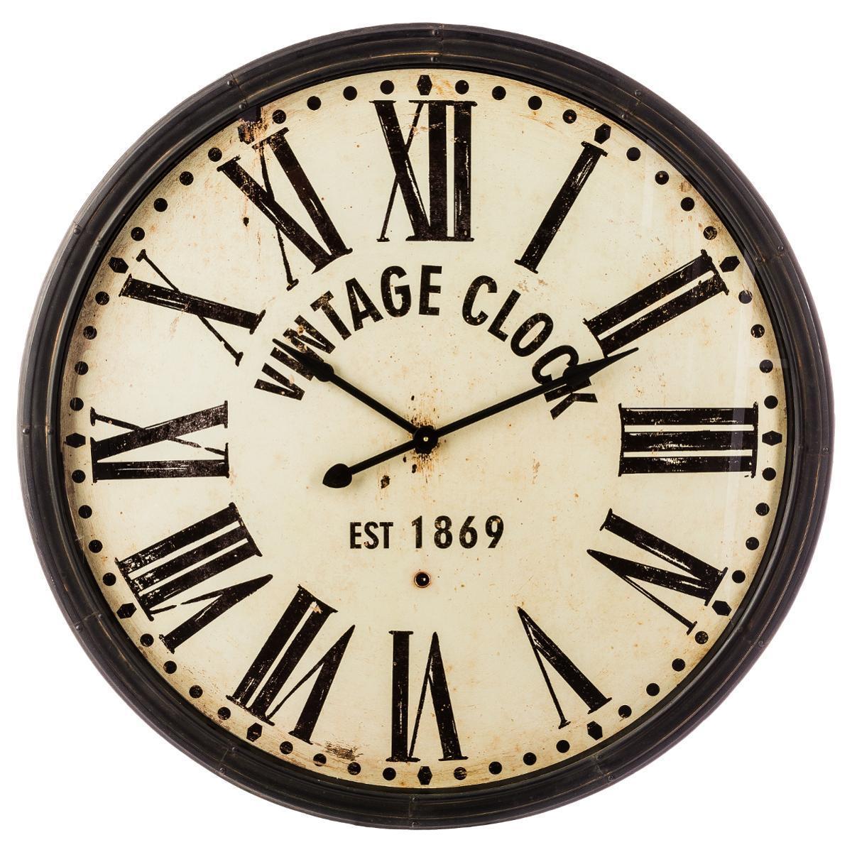 Horloge vintage XXL - ø 113 cm - Marron