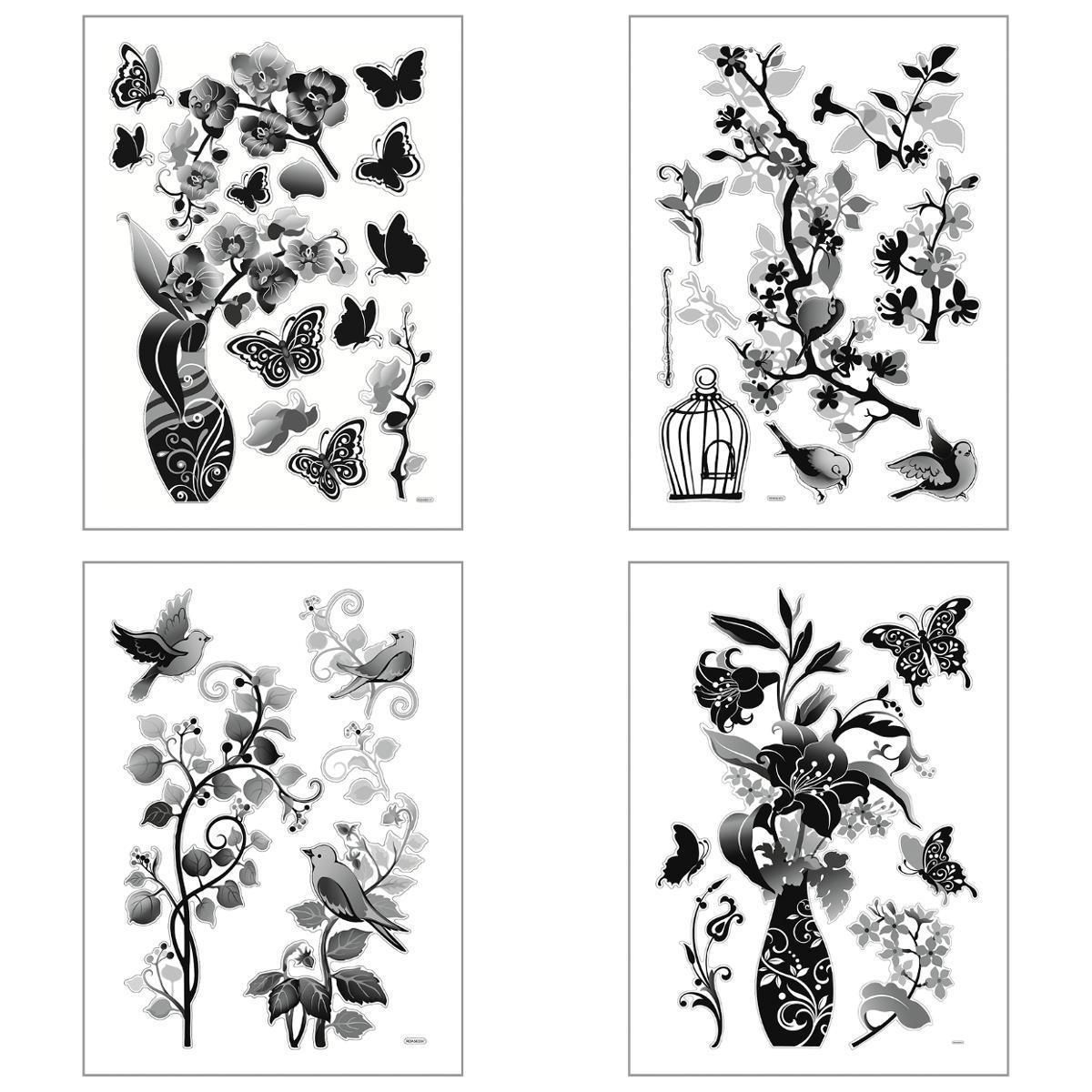 Sticker illustrés de fleurs