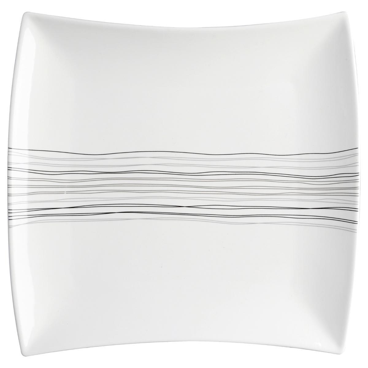 Assiette plate carrée lignes - ø 26 cm