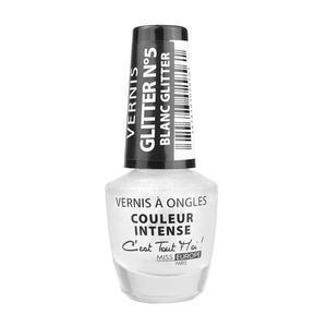 Vernis à ongles Paillettes n°05 - ø 2.8 x H 6.7 cm - Blanc Pailleté - MISS EUROPE