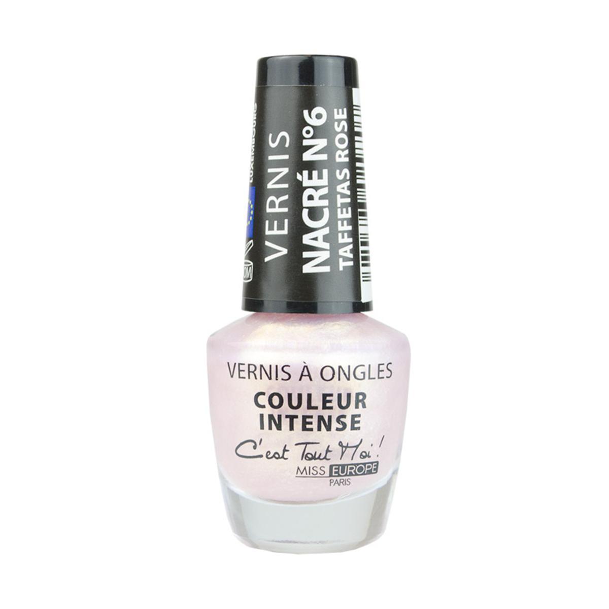 Vernis à ongles irisé/nacré n°06 - ø 2.8 x H 6.7 cm - Rose Taffetas Nacré Irisé - MISS EUROPE