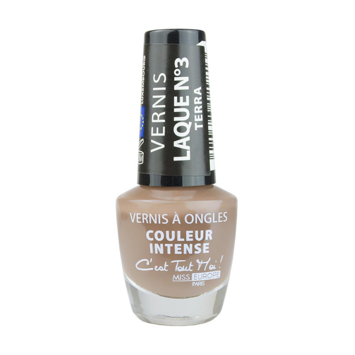 Vernis à ongles laqué n°03 - ø 2.8 x H 6.7 cm - Marron Terra Laqué - MISS EUROPE