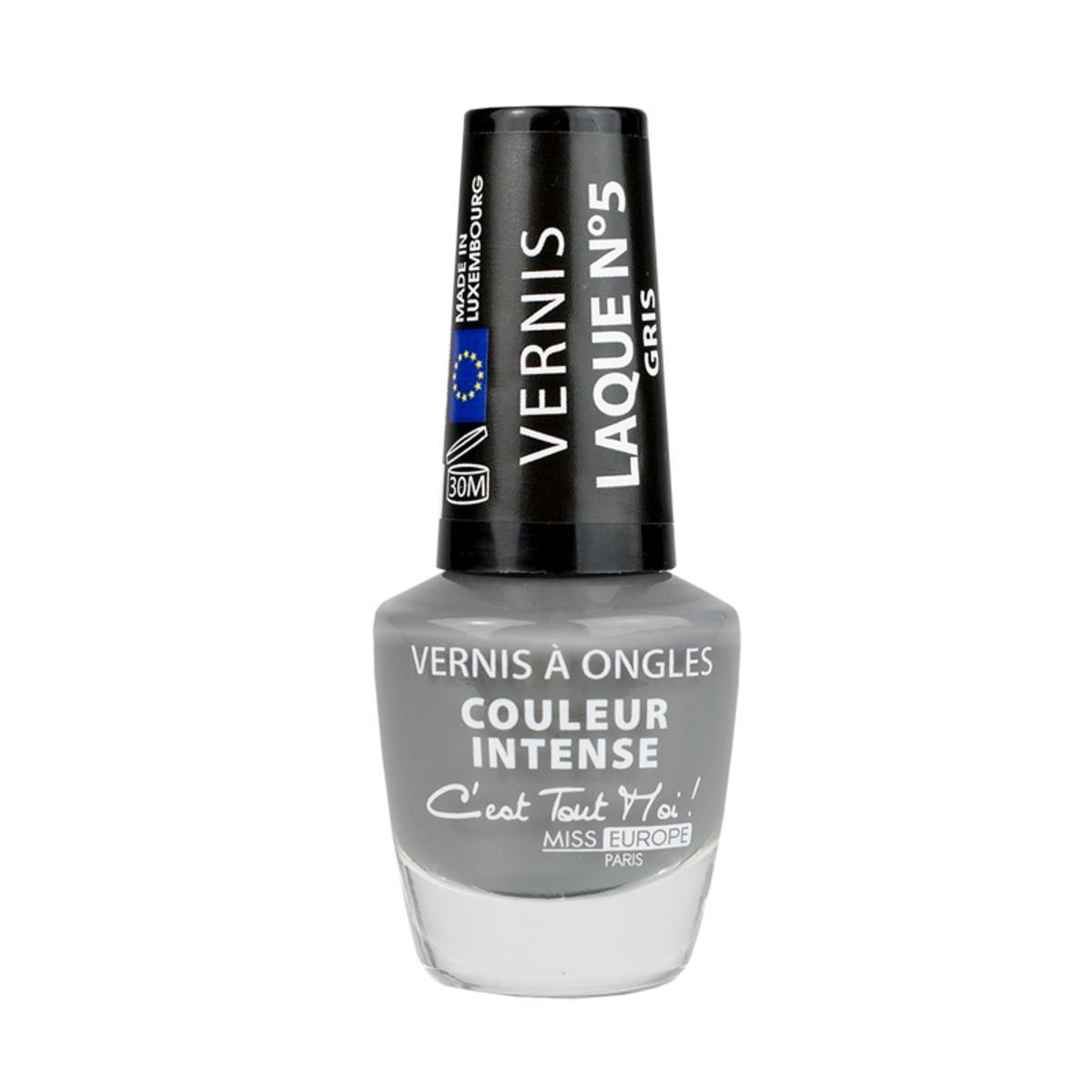 Vernis à ongles laqué n°05 - ø 2.8 x H 6.7 cm - Gris Laqué - MISS EUROPE