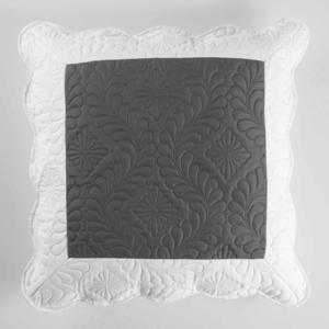 Housse de coussin Andrea - 60 x 60 cm - Gris anthracite, blanc