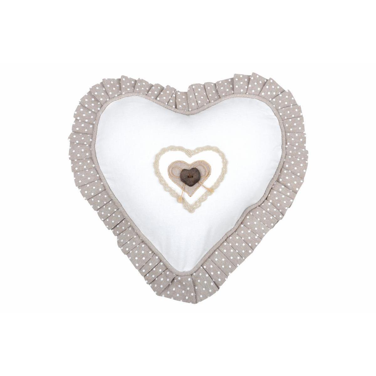 Lyna Coussin coeur 30cm - Beige