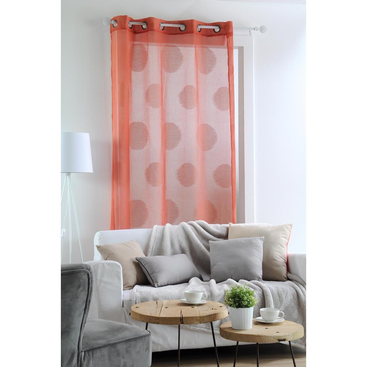 Voilage Rondle - L 260 x l 140 cm - Orange