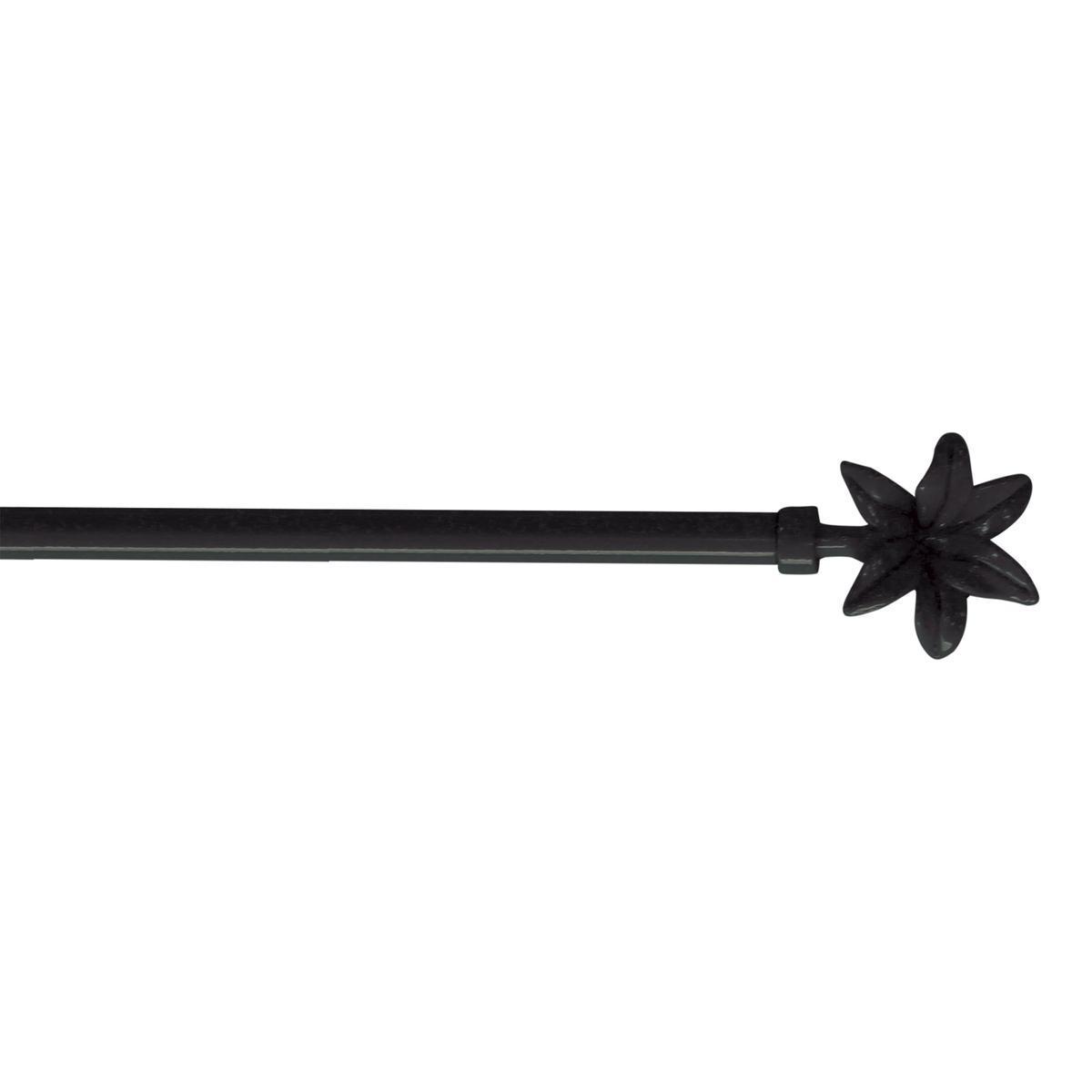 Tringle déco extensible Fleurella - L 48 cm - Noir