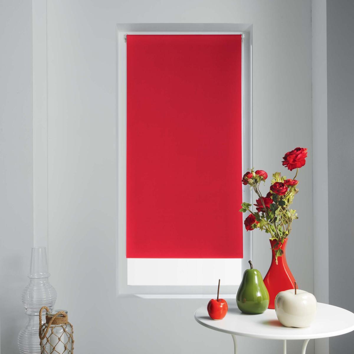 Store enrouleur occultant - L 180 x l 60 cm - Rouge