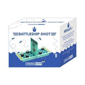 Bataille navale à shots apéritifs - 25 x 15 x 20 cm - Bleu, blanc