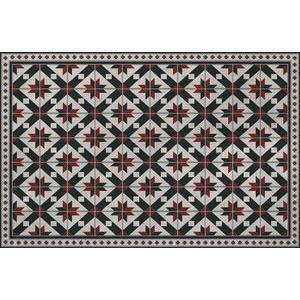 Tapis Vinyle - 49 x 79 cm - Noir, gris, rouge