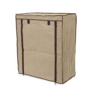 Commode souple à chaussures Oxford 4 niveaux - L 60 x H 79.5 x l 29 cm - Beige - COMPACTOR